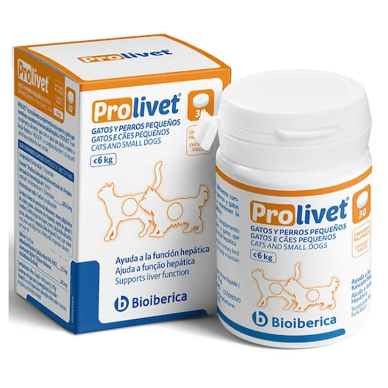 Prolivet Small Breed & Cats 30 Comprimate – Supliment Hepatic pentru Pisici si Câini de Talie Mică, Protectia și Regenerarea Ficatului
