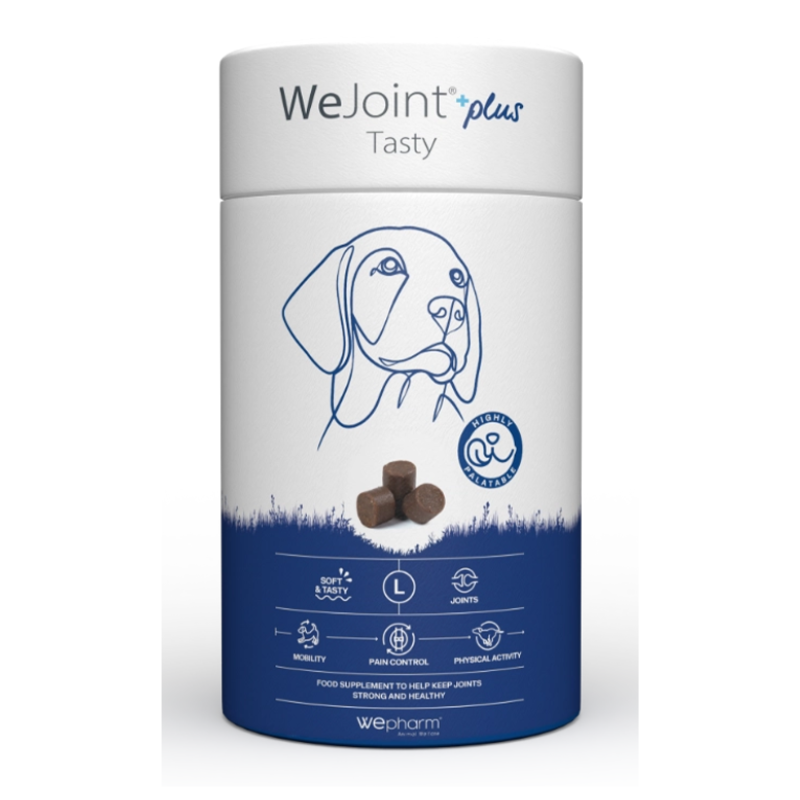 WePHARM WeJoint Plus Tasty Large Breed 30 Comprimate Masticabile – Supliment Articular cu Colagen Nativ Tip II pentru Caini de Talie Mare