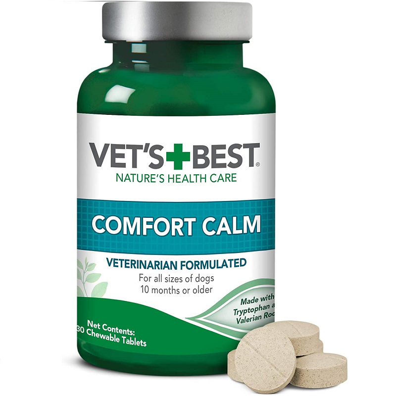 VET'S BEST Comfort Calm, Supliment Alimentar Pentru Calmarea Cainilor si Atenuarea Anxietatii, 60tbl