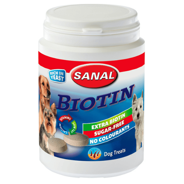 SANAL Dog Biotin 150 g | Tablete cu Biotina pentru Blana Lucioasa si Piele Sanatoasa