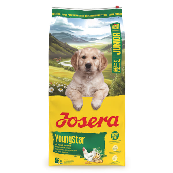 JOSERA Young Star, cu Pui si Cartofi 12.5 kg | Hrana Uscata Fara Cereale pentru Câini Juniori de Talie Medie și Mare| Crestere Armonioasa si Oase Puternice