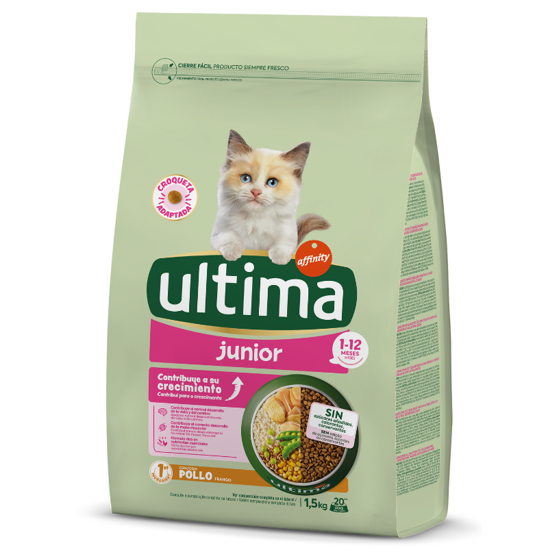 ULTIMA  Cat Junior, cu  Pui 1.5 kg | Hrană Uscată pentru Pui de Pisică | Ușor Digerabilă și Suport pentru Creștere Sănătoasă