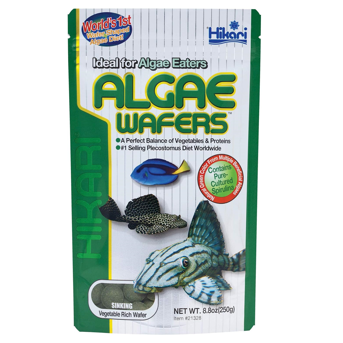 HIKARI Algae Wafers, Hrana Pentru Pesti Pleco si Alte Specii Ierbivore Care se Hranesc pe Fundul Apei, 250g
