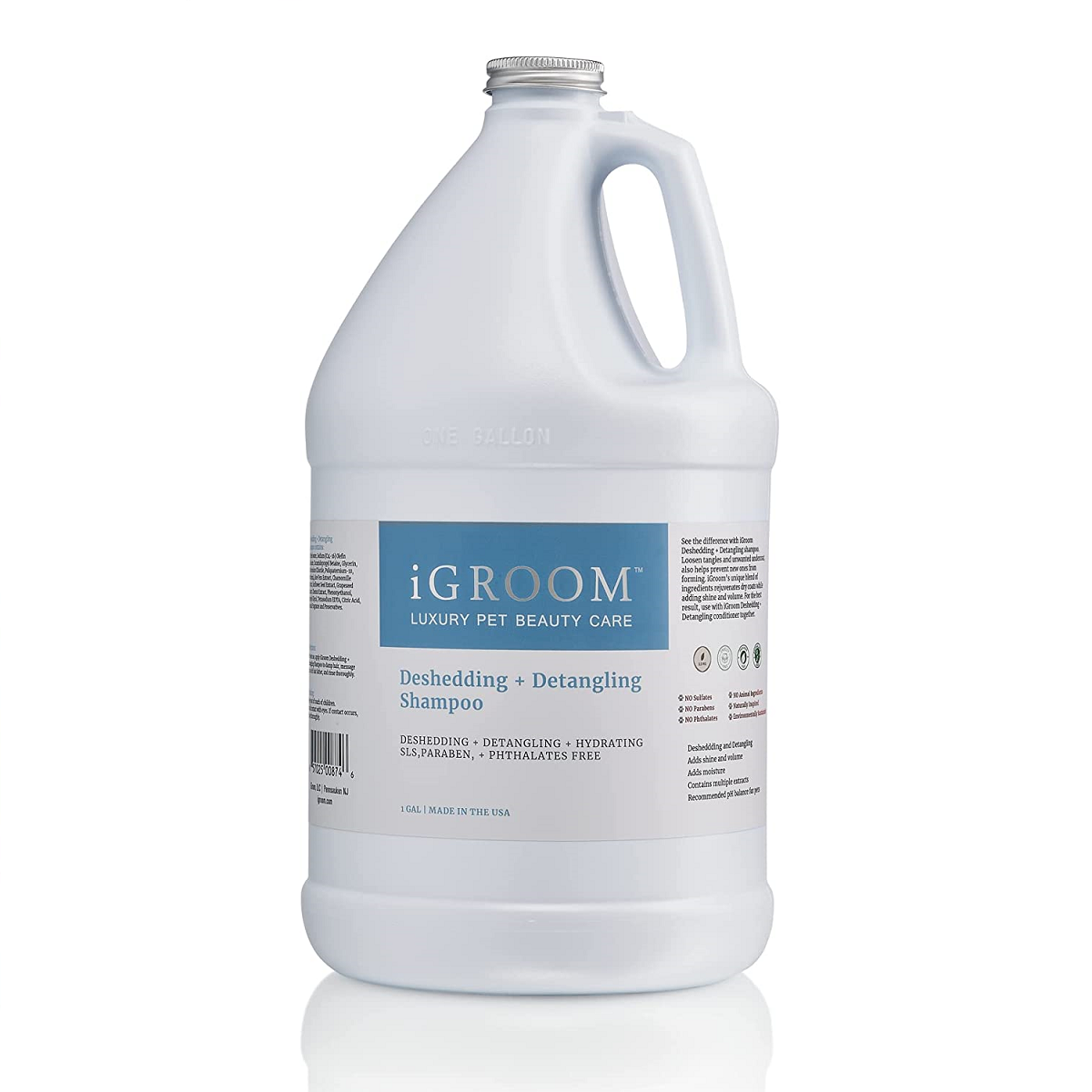 iGROOM Deshedding + Detangling, Sampon Profesional Antinaparlire si Descalcire Blana Caini si Pisici 3.8L