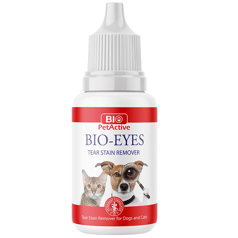 BIO PetActive Bio-Eyes 50 ml | Solutie pentru Indepararea Petelor Lacrimale la Caini si Pisici | Curatare Delicata a Zonei Oculare