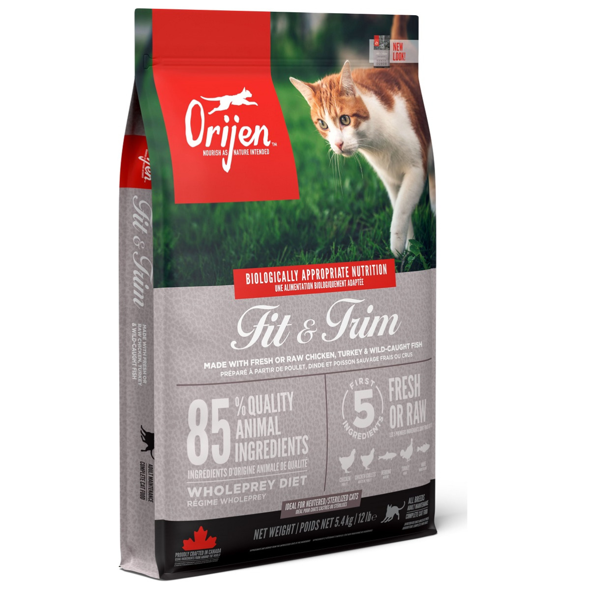 ORIJEN Fit & Trim, Hrana Uscata Fara Cereale Pentru Pisici Supraponderale, 5.4kg
