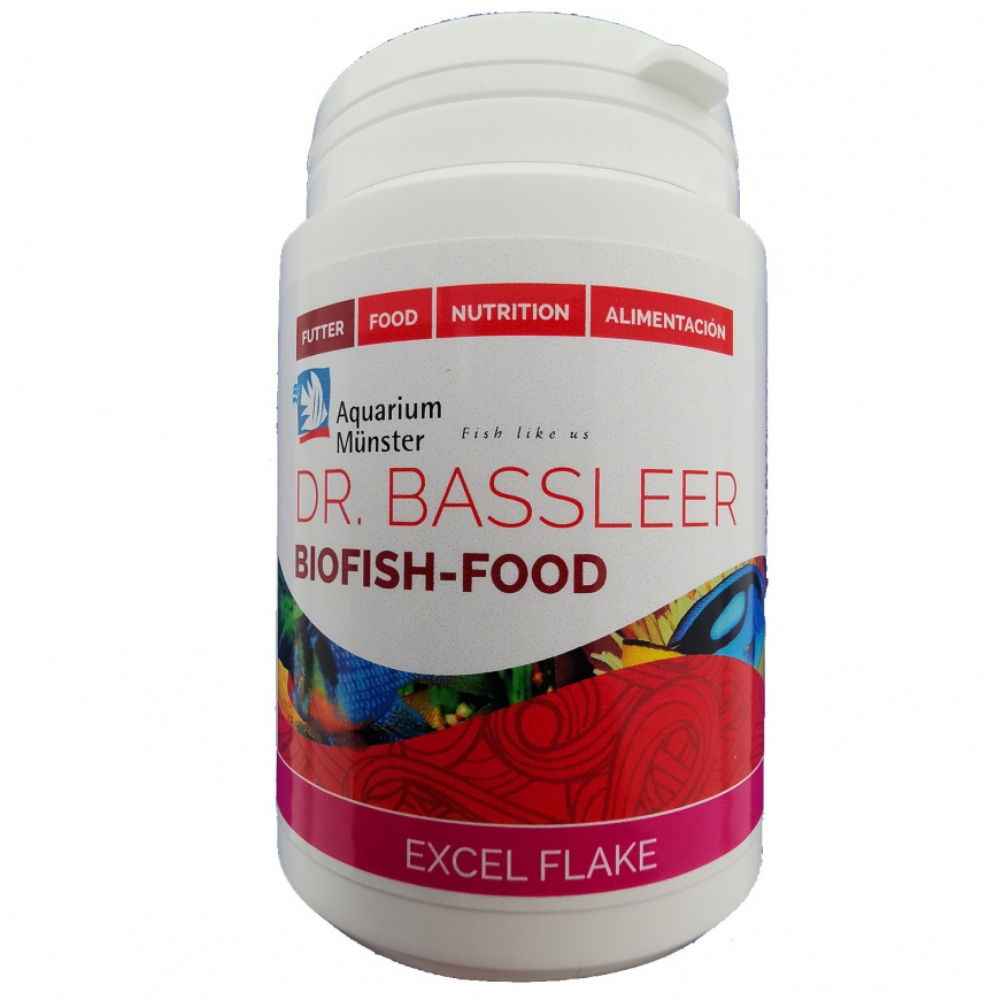Aquarium Munster DR. BASSLEER Biofish Food Excel Flake 35 g – Hrana Fulgi Premium, Bogata in Proteine pentru Creșterea Sănătoasă a Pestilor de Acvariu
