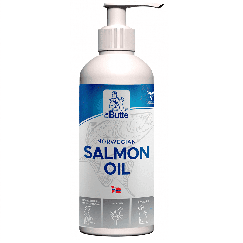 Dr. BUTTE Ulei de Somon Norvegian 200 ml | Supliment cu Omega 3 pentru Caini si Pisici | Piele Sanatoasa, Blana Lucioasa si Imunitate