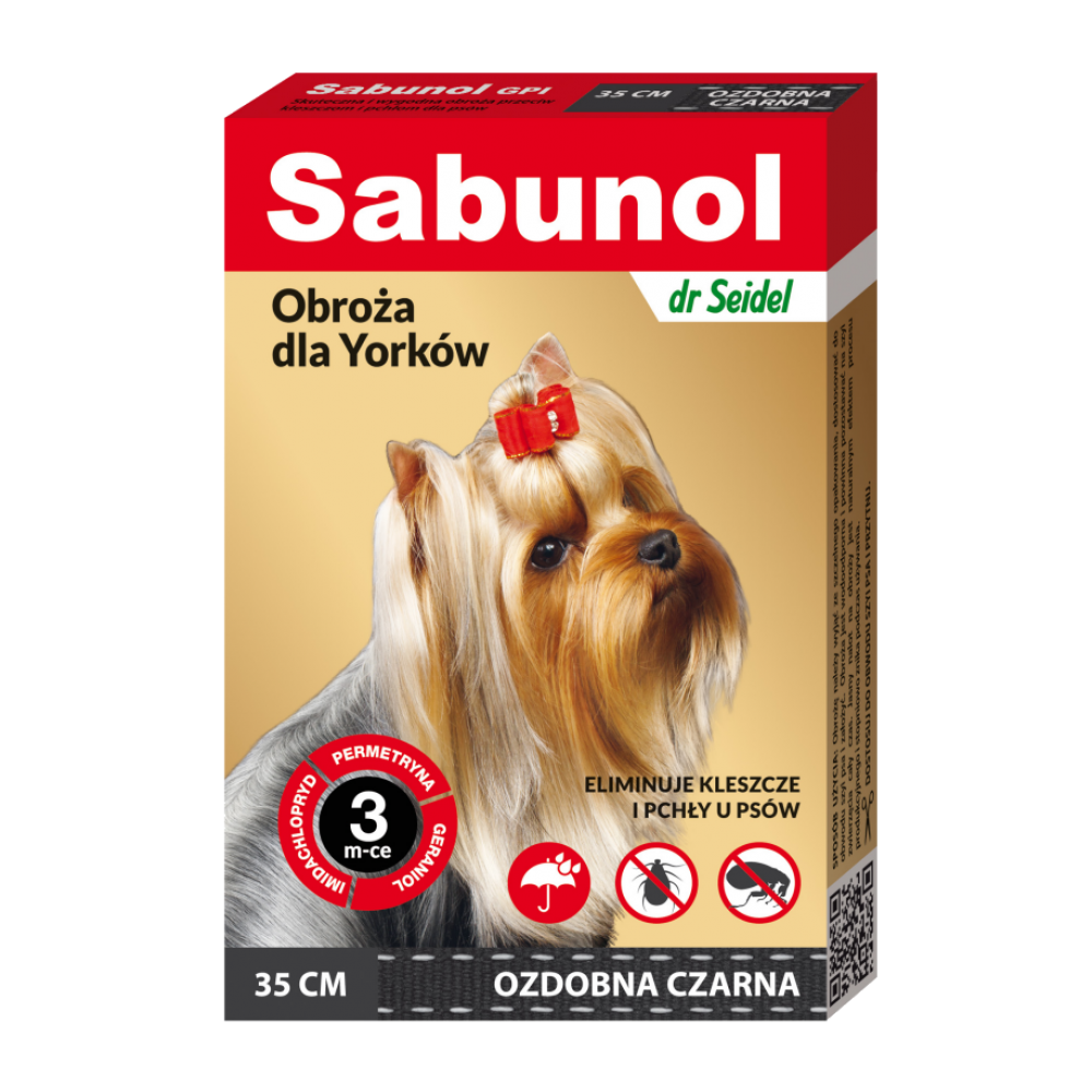 SABUNOL GPI Black Zgarda Antiparazitara, Protectie 3 Luni, Pentru Caini Talie Mica 2-10kg | 35cm
