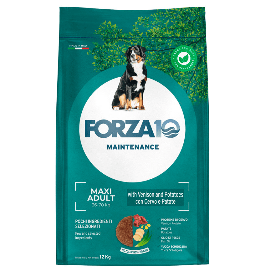 FORZA10 Maintenance Maxi Adult cu Vanat si Cartofi, Hrană Uscată Completă pentru Câini Adulti de Talie Mare, 12 kg