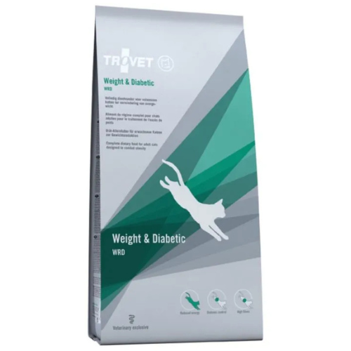 TROVET Cat Weight & Diabetic WRD - Dieta Veterinara Uscata pentru Pisici Supraponderale sau cu Diabet, 3 kg