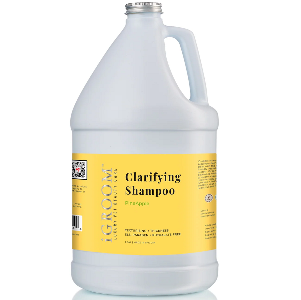 iGROOM Clarifying,  cu Ananas, Sampon Profesional Concentrat 1:16, Curatare Profunda Blana | Piele la Caini si Pisici, 3.8L