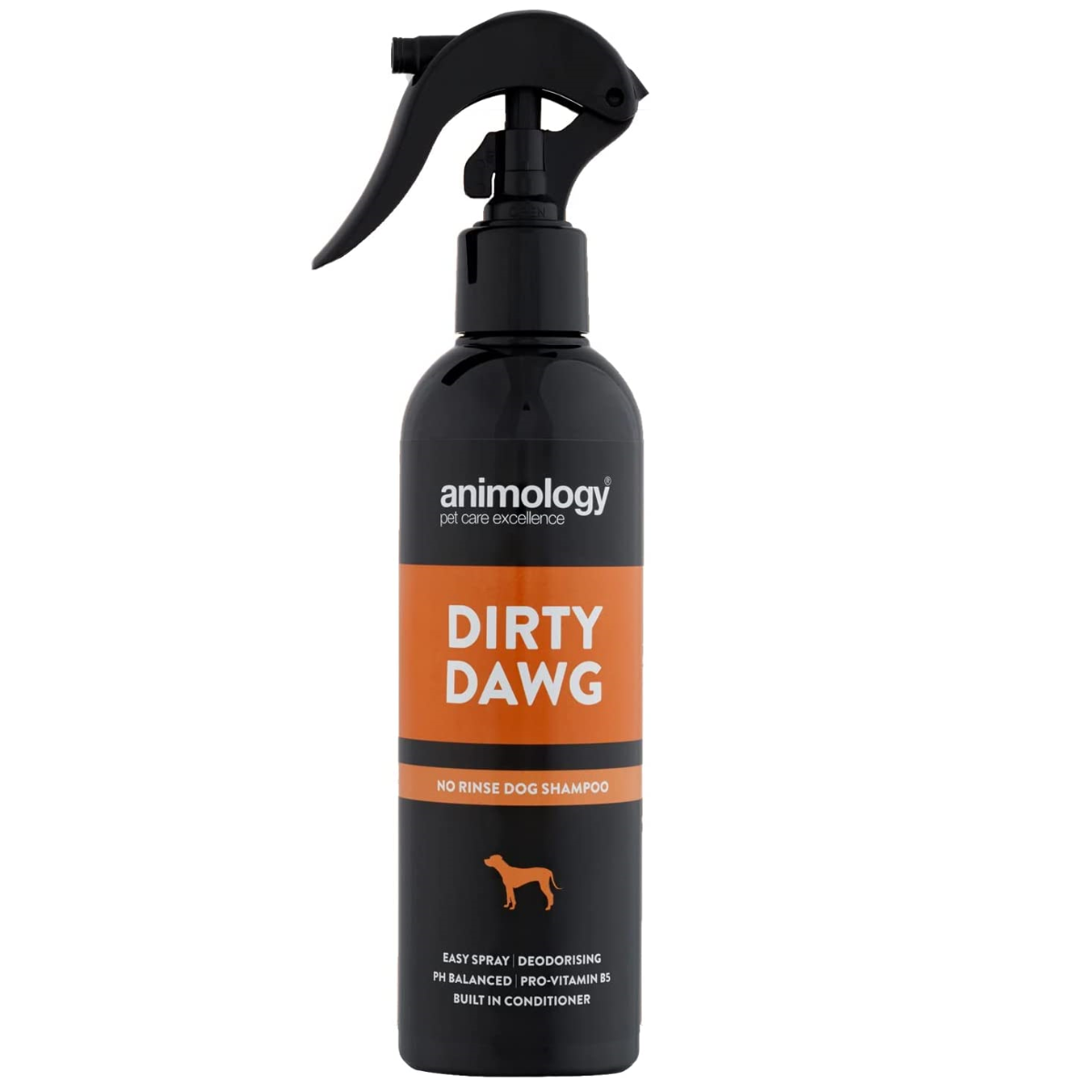 ANIMOLOGY Dirty Dawg No Rinse, Sampon Vegan Pentru Caini, Curatare Fara Apa Orice Tip de Blana 250ml