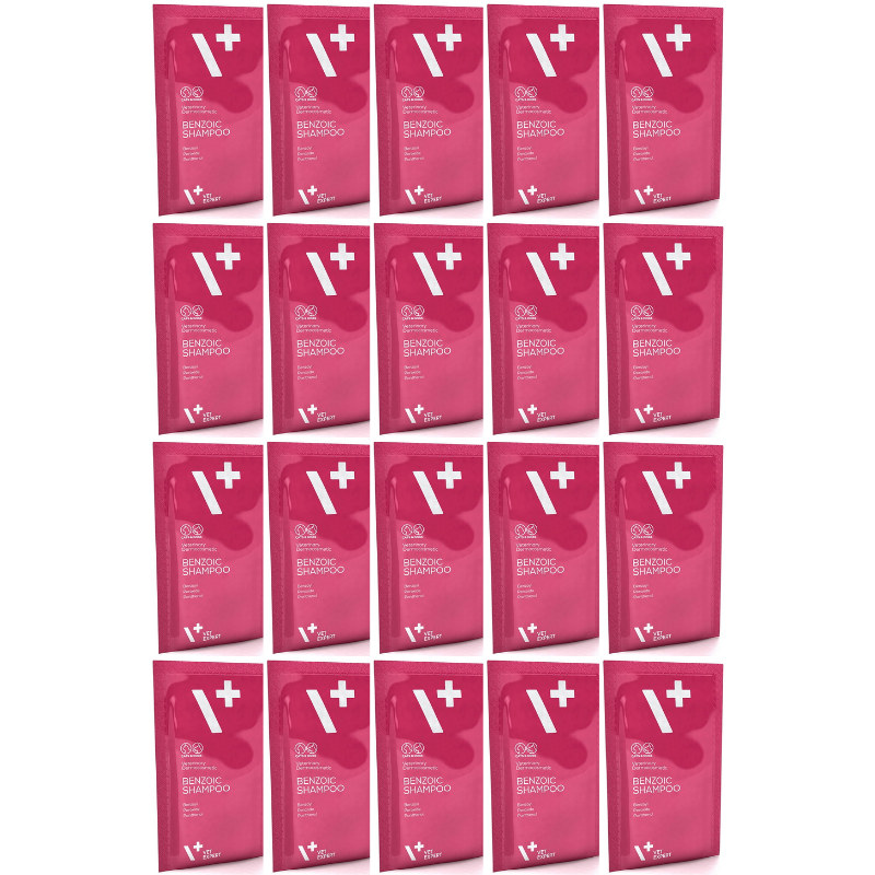 VETEXPERT Plicuri Sampon Benzoic Pentru Caini sau Pisici cu Pielea si Blana Afectata de Exces de Sebum | Foliculite | Demodecie, 20x15ml