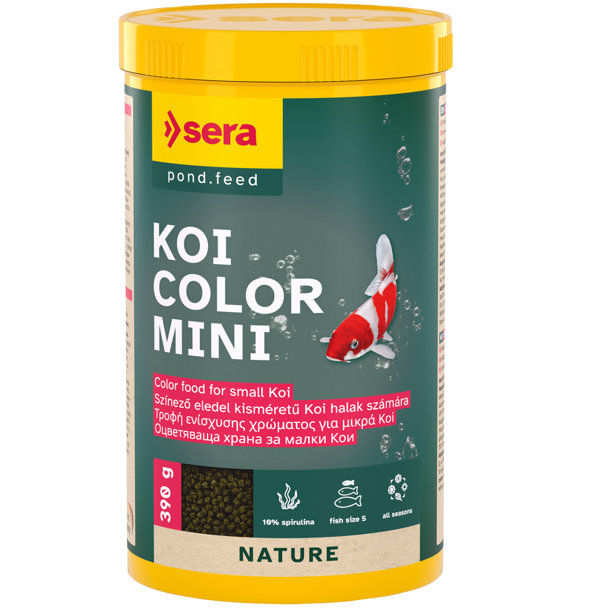 SERA Koi Color Mini, Hrana Granulata Pentru Crapi Koi Mici (<12cm), 1000ml