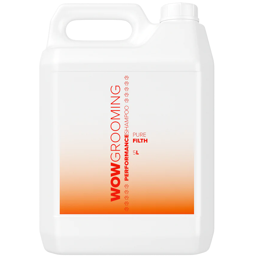 WOW GROOMING Performance Pure Filth, Sampon Concentrat 1:20  Pentru Caini, Curata Perfect Cele mai Murdare si Mirositoare Robe, 5L