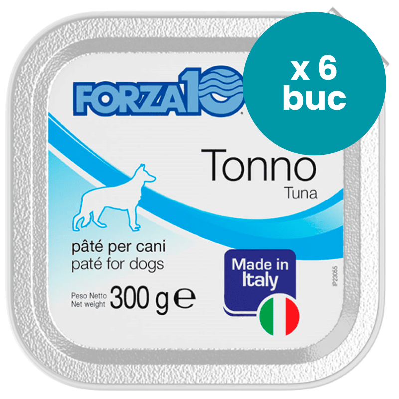 FORZA10 Solo Diet cu Ton Multipack 6x300g - Hrana Umeda Monoproteica pentru Caini Alergici sau cu Piele Sensibila | Bogata in Omega-3
