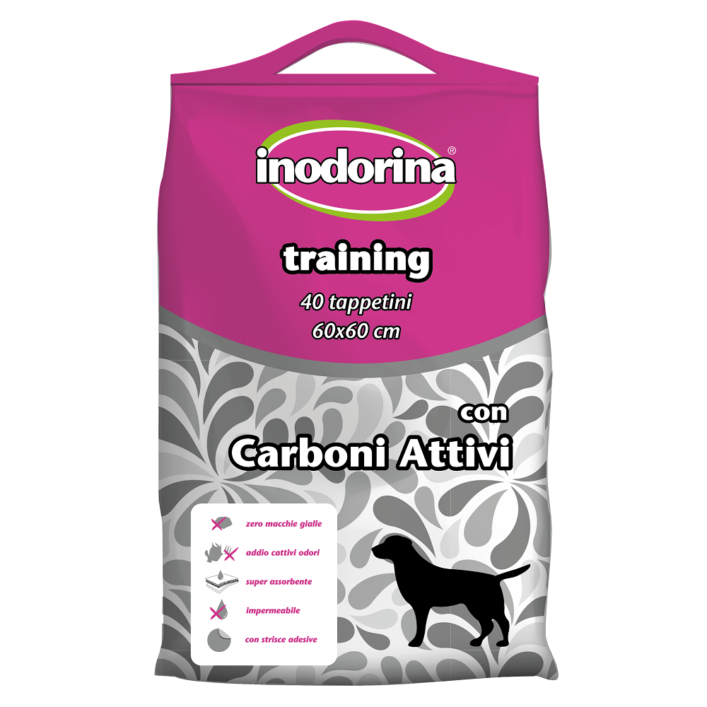 INODORINA Covorase Absorbante cu Carbune Activ, Pentru Caini 60x60cm, 40buc