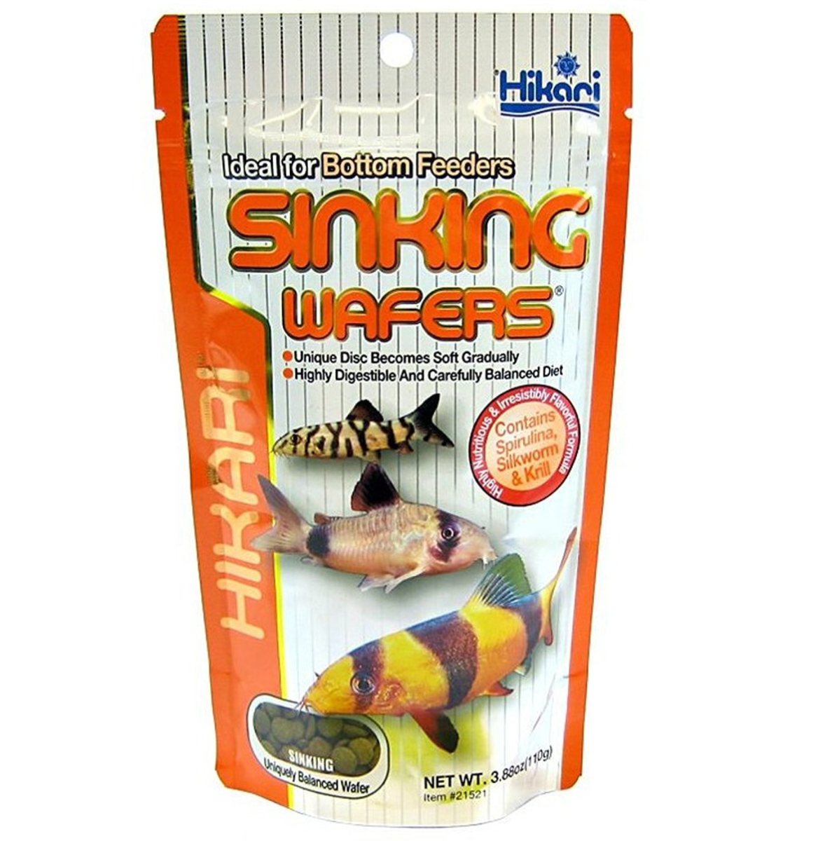 Hikari Sinking Wafers, 50 g – Hrana Completa pentru Pesti Corydoras, Botia si Alti Pesti de Fund