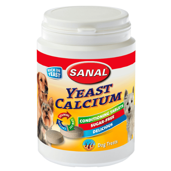 SANAL Dog Yeast Calcium 150 g | Supliment cu Drojdie, Calciu si Complex de Vitamine B pentru Blana Lucioasa, Oase si Dinti Puternici