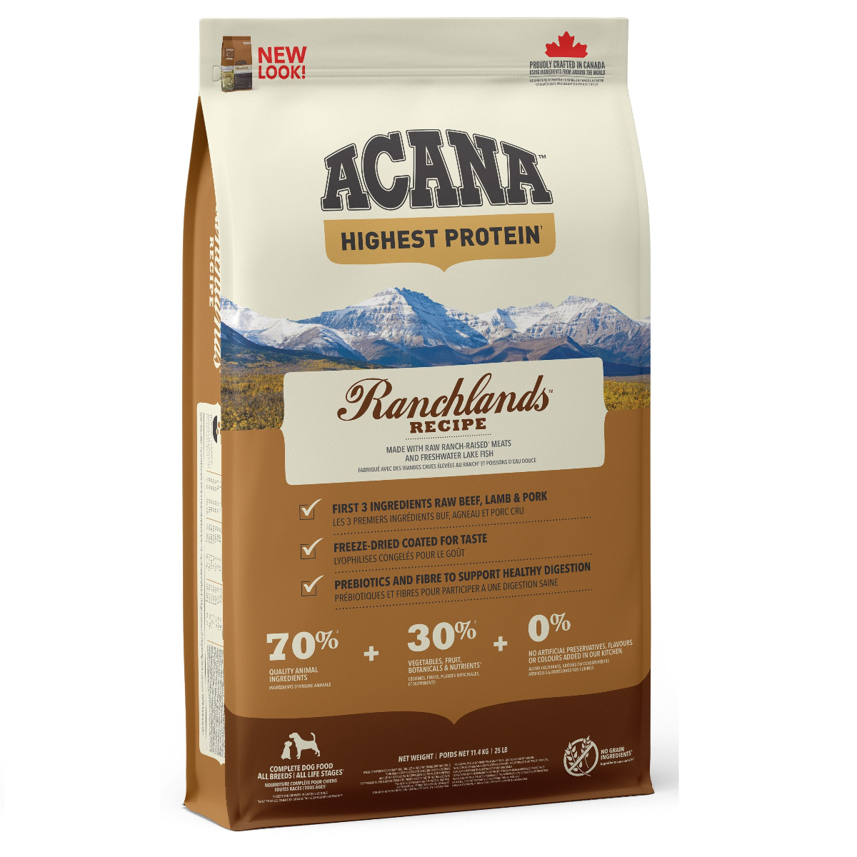 ACANA Highest Protein Ranchland, Hrana Uscata Fara Cereale Pentru Caini, 11.4kg