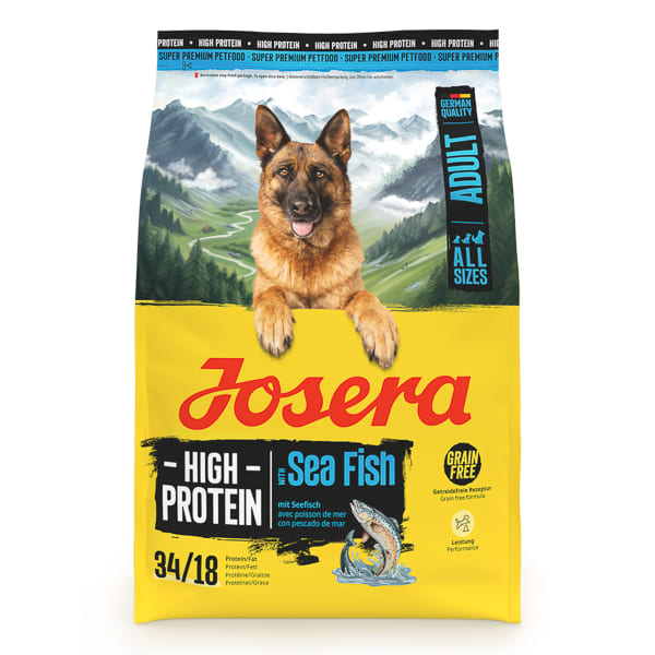 JOSERA Adult High Protein Sea Fish 3 kg | Hrana Uscata Fara Cereale cu Somon pentru Caini Adulti Activi