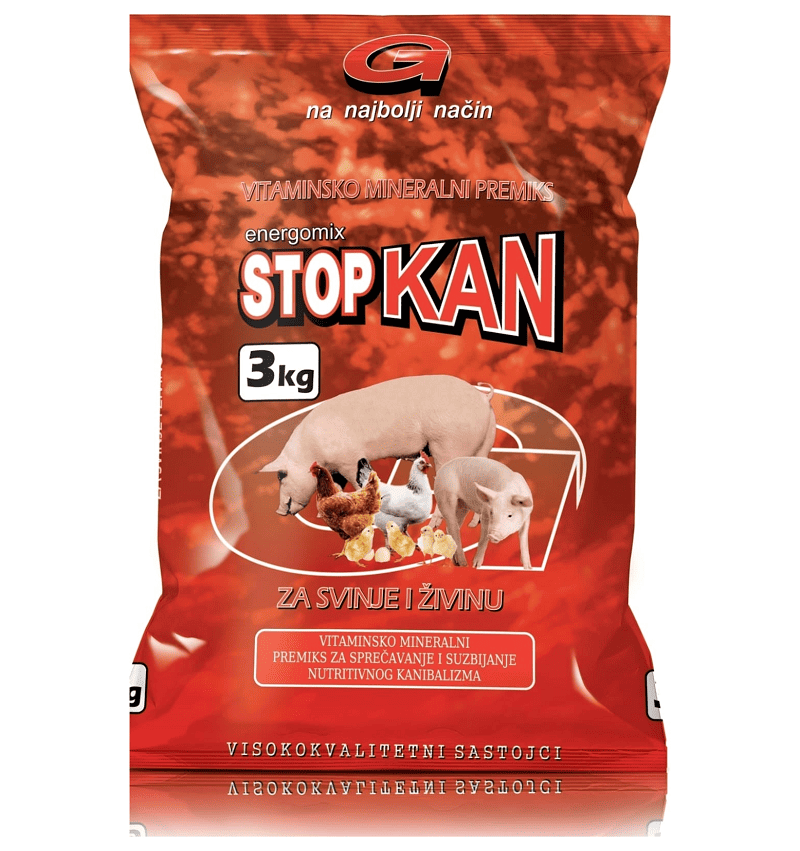GEBI StopKan 3 kg | Premix Vitaminizat pentru Pasari si Porci | Suport pentru Controlul Canibalismului si Tulburarilor de Comportament