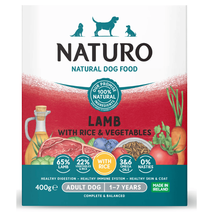 NATURO Adult Dog cu Miel, Orez si Legume Multipack 7x400 g | Hrana Umeda Completa 100% Naturala pentru Caini Adulti