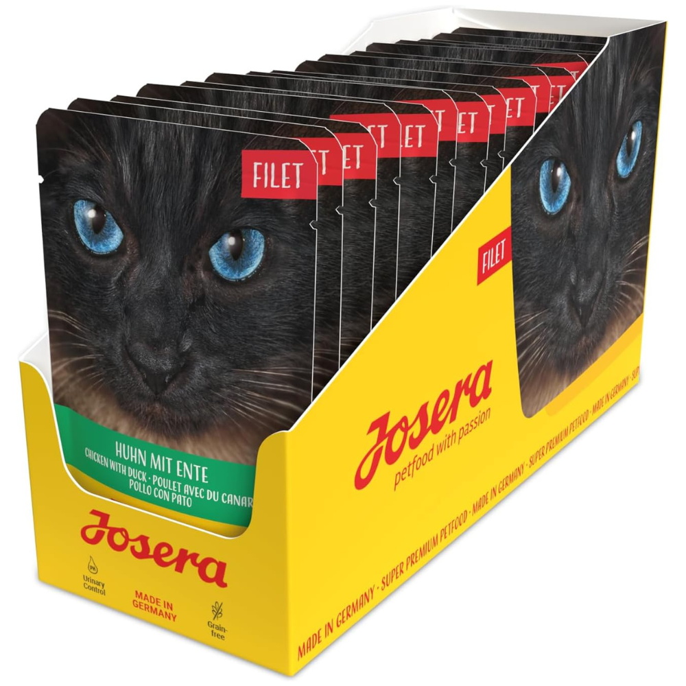 JOSERA Filet Chicken with Duck Set 16x70 g – Hrană Umedă Completă pentru Pisici Adulte, File de Pui cu Rață Delicioasă