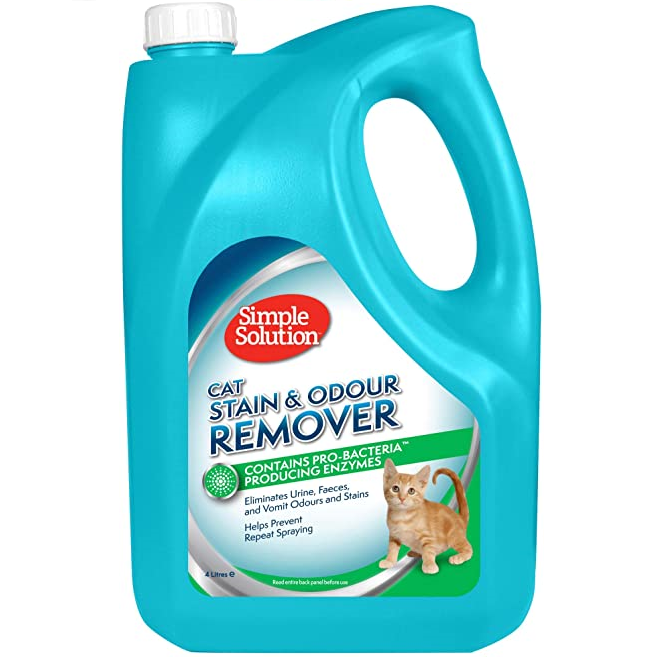 SIMPLE SOLUTION Stain & Odor Remover, Solutie indepartat Pete si Mirosuri Pisica 4litri