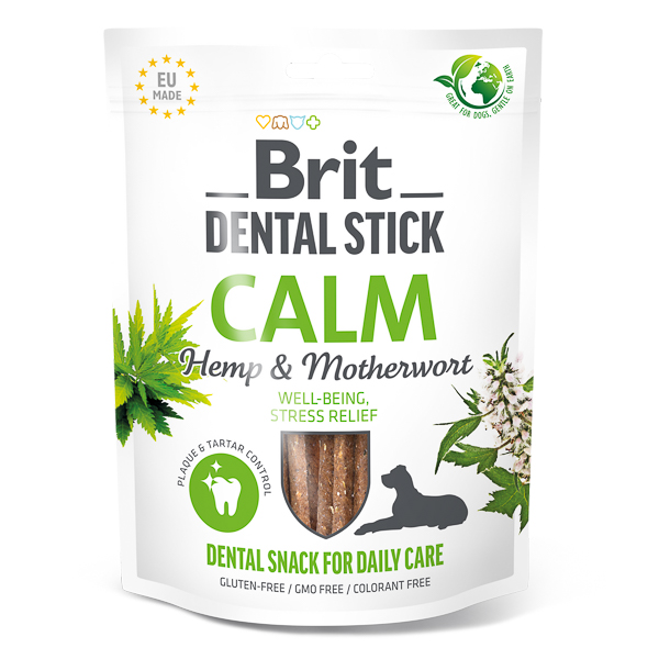 BRIT Dental Stick Calm, cu Cânepă si Paducel, Recompensa Dentara Antistres pentru Câini, 7buc