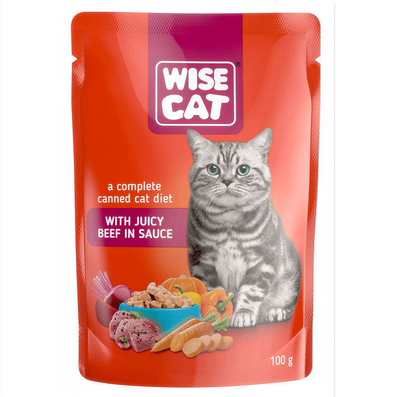 WISE Cat cu Vita in Sos, 100 g | Hrană Umedă pentru Pisici Adulte 