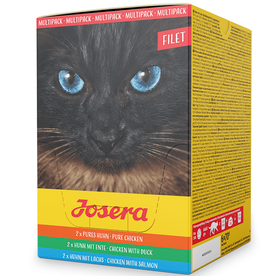 JOSERA Cat Multipack Filet 6x70 g | Hrana Umeda Premium pentru Pisici Adulte | Fara Cereale, Cu File de Pui, Rata si Somon | Reteta Naturala, Bogata in Carne si Nutrienti Esentiali