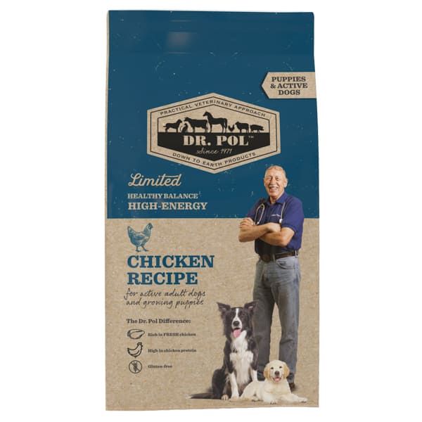 DR. POL Dog Puppy & Active cu Pui 10 kg | Hrana Uscata Monoproteica pentru Catei si Caini Adulti Activi