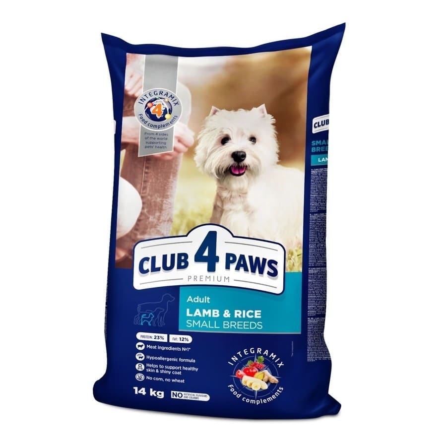 CLUB 4 PAWS Adult Mini cu Miel si Orez 14 kg | Hrana Uscata Premium pentru Caini Adulti de Talie Mica