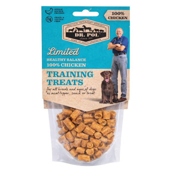 DR. POL Training Treats cu Pui 85 g | Recompense Monoproteice fara Cereale pentru Caini cu 100% Carne de Pui
