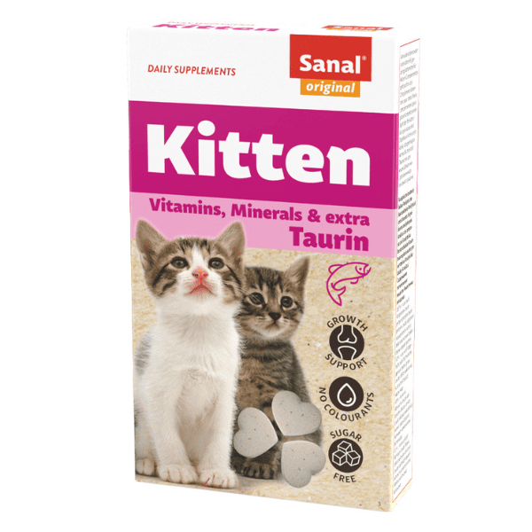 SANAL Kitten 40 Tablete | Supliment Natural cu Drojdie, Taurina si Calciu pentru Pui de Pisica | Crestere Sanatoasa si Blana Lucioasa