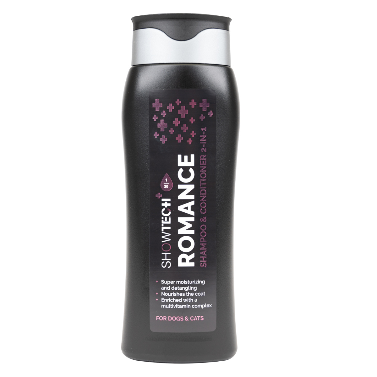 SHOWTECH+ Romance 2-in-1 Shampoo 300 ml | Sampon Profesional 2 in 1 Hidratant si Revitalizant pentru Caini cu Blana Uscata sau Deteriorata