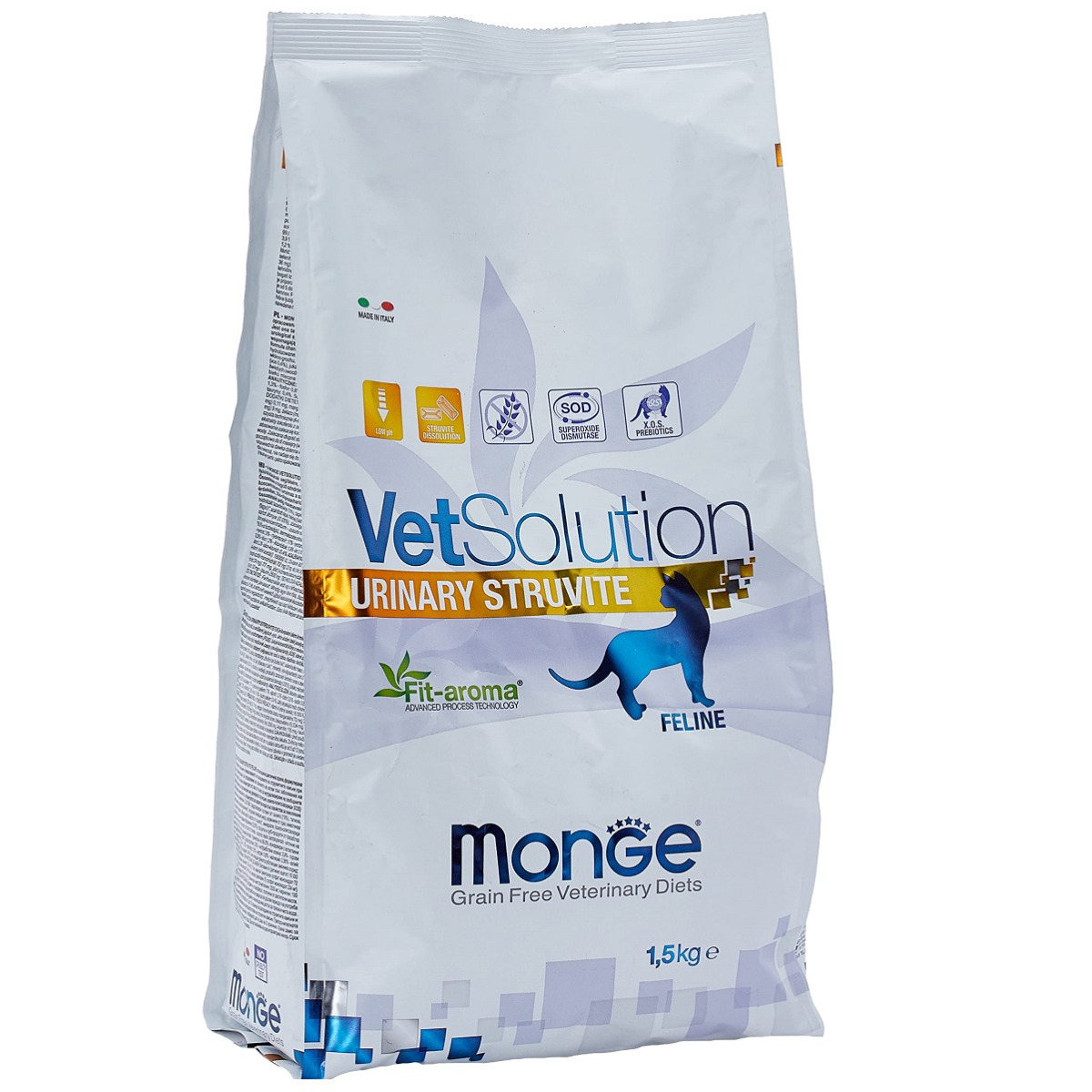 MONGE VETSOLUTION Urinary Struvite Feline, Hrana Uscata Pentru Pisici cu Afectiuni ale Tractului Urinar, 1.5kg