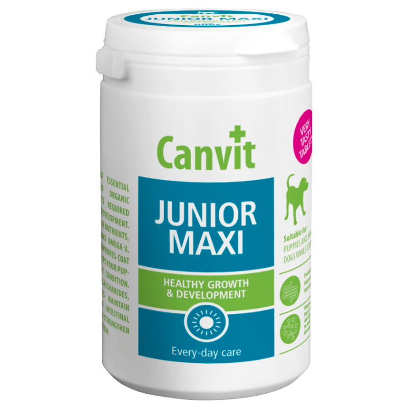 CANVIT Junior MAXI for Dogs 230 g – Supliment cu Vitamine si Minerale pentru Cateii de Talie Mare, Crestere Sanatoasa si Dezvoltare Armonioasa
