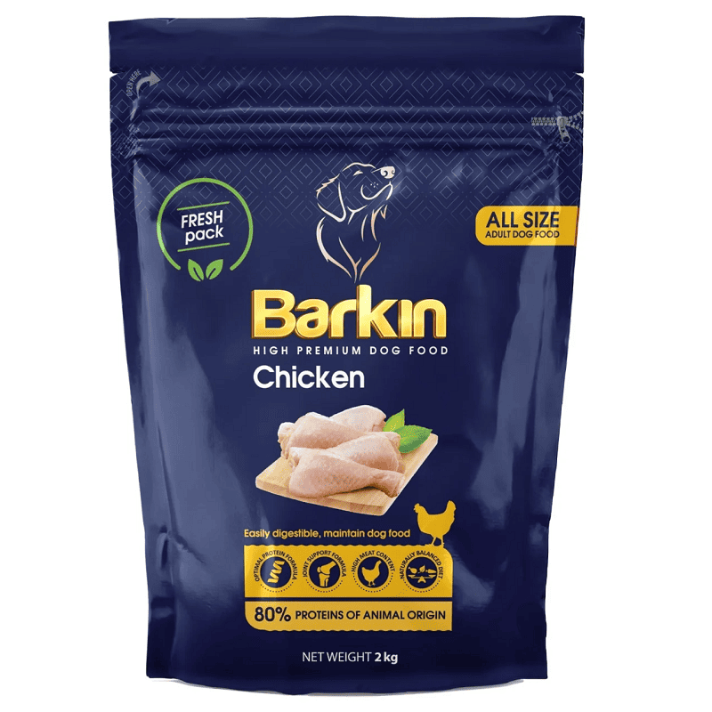 BARKIN Adult All Size cu Pui 2 kg | Hrana Uscata Premium pentru Caini Adulti | Digestie Optima si Suport Articular