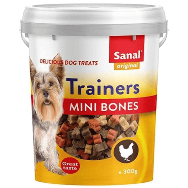 SANAL Trainers Mini Bones 300 g | Recompense Moi pentru Caini cu Pui | Ideale pentru Dresaj