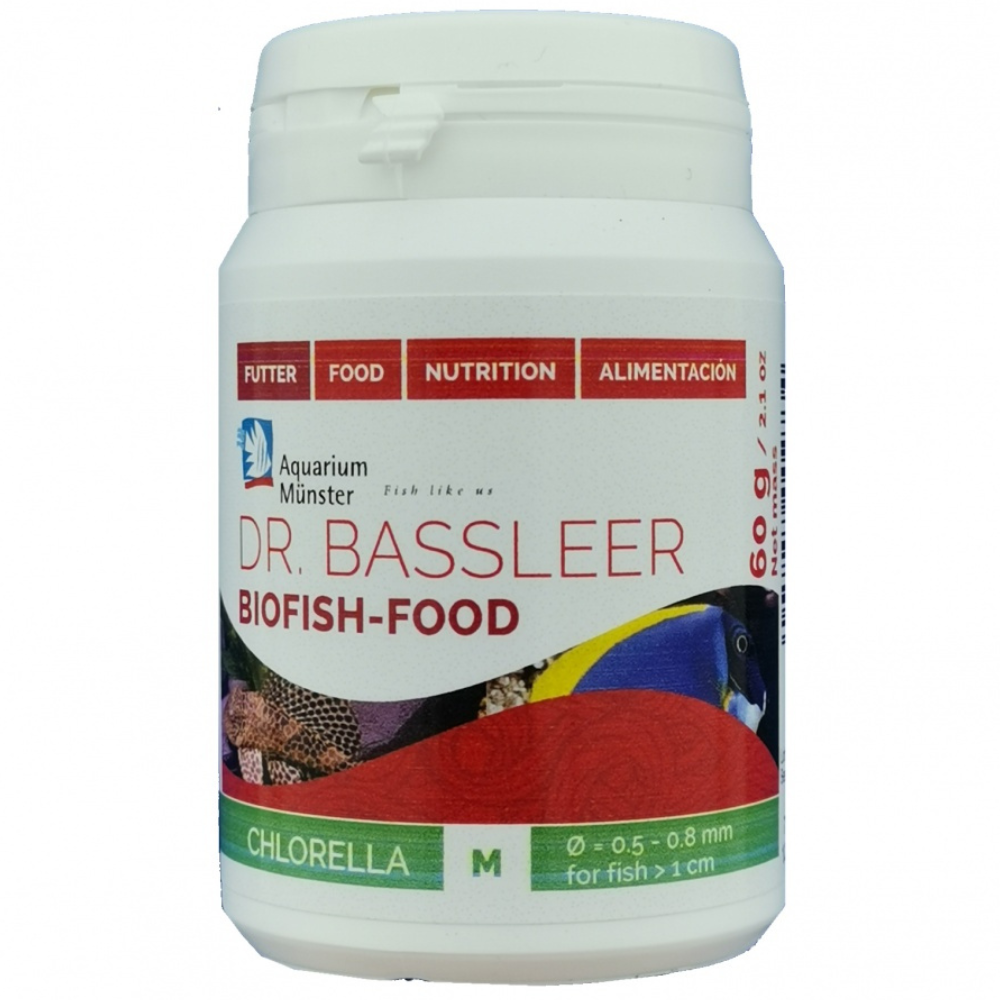 Aquarium Munster DR. BASSLEER Biofish Food Chlorella M, 60 g – Hrană Granulata Premium cu Alge Chlorella pentru Pesti de Acvariu, pentru Imunitate și Vitalitate