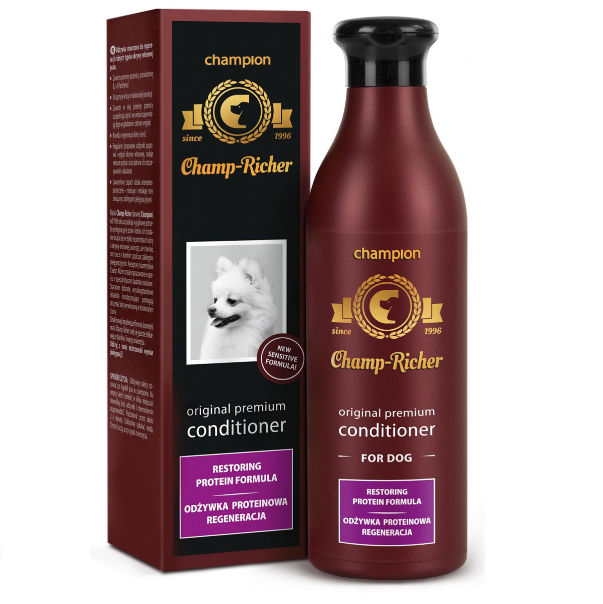 CHAMP RICHER, Balsam Profesional Revitalizant, cu Proteine, Pentru Caini cu Orice Tip de Blana, 250ml