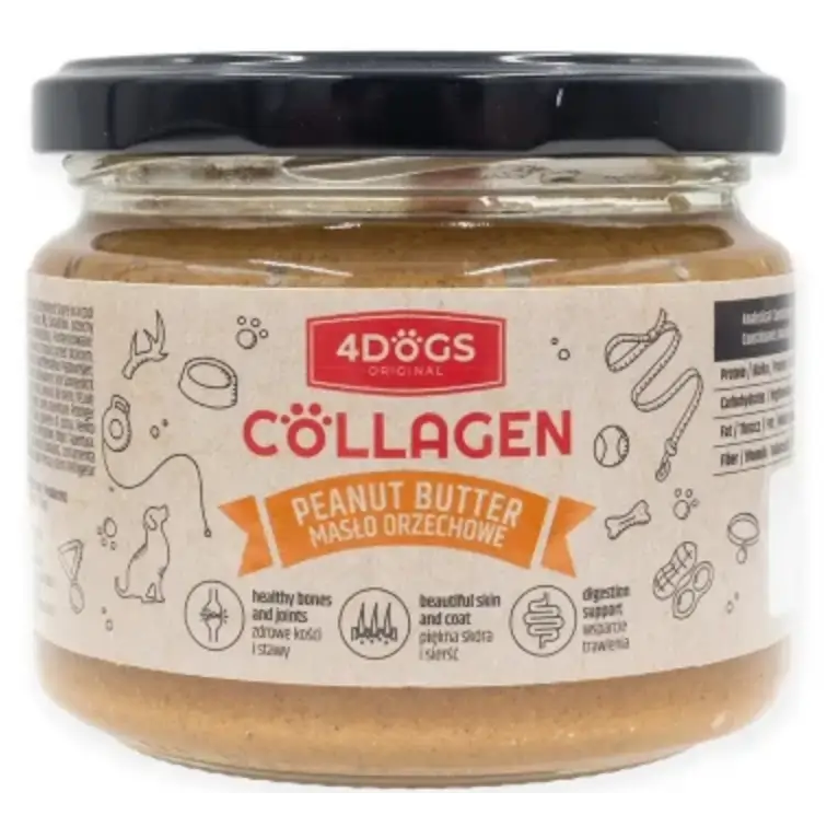 4DOGS ORIGINAL Collagen Light, Unt de Arahide Pentru Caini, 300g