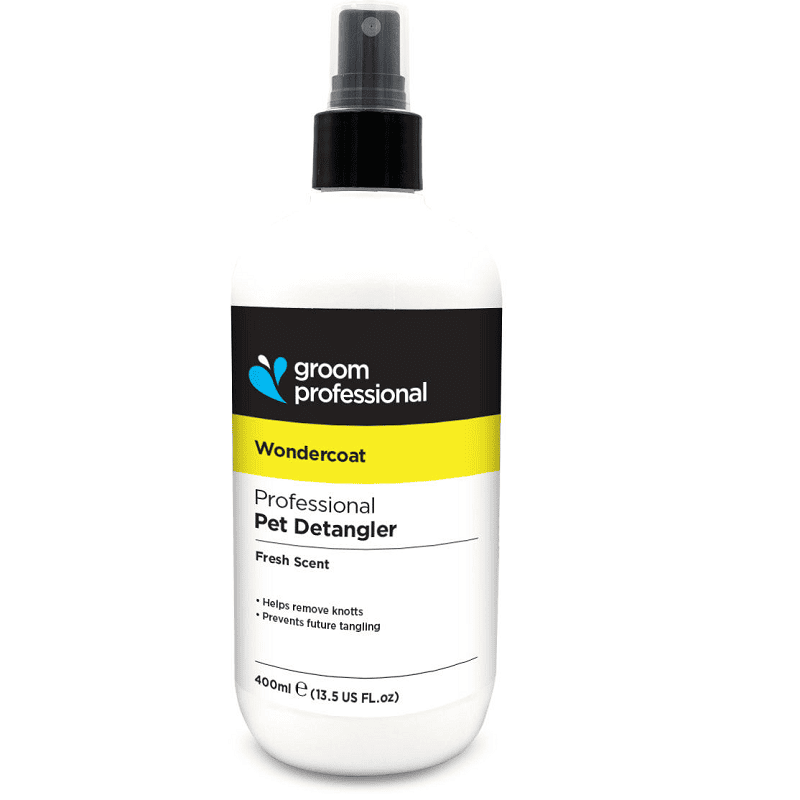 GROOM PROFESSIONAL Wondercoat Grooming Spray 400 ml | Spray Balsam Profesional Leave-In Hidratant si Descalcitor pentru Caini | Uscare Rapida si Finish Curat