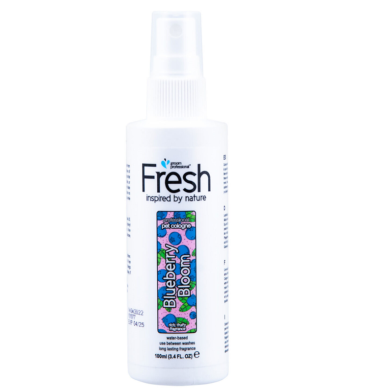 GROOM PROFESSIONAL Fresh Blueberry Bloom Cologne 100 ml | Parfum Profesional pentru Caini cu Aroma de Afine | Formula Fara Alcool, Potrivit pentru Utilizare Zilnica