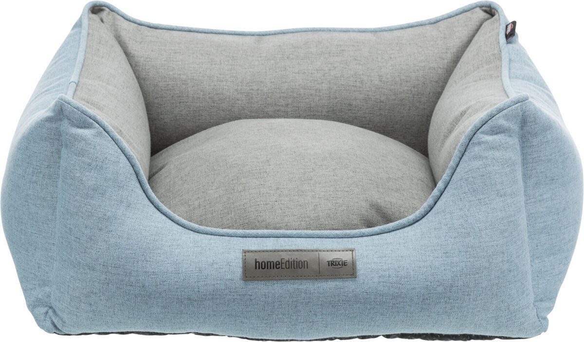 LONA Culcus Pentru Caini si Pisici, Saltea Reversibila, Huse Detasabile, Albastru si Gri, 80x60cm