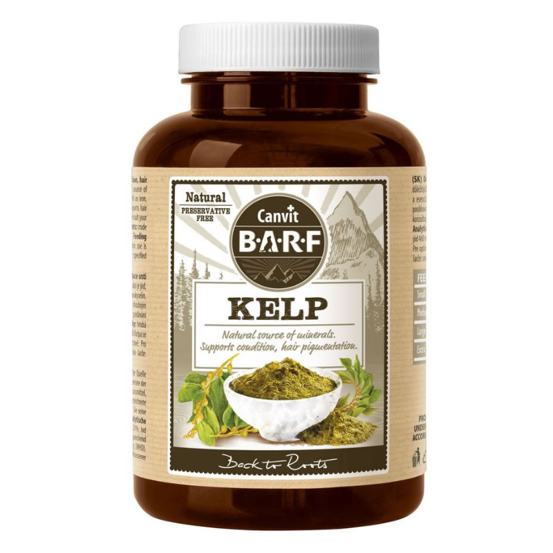 CANVIT BARF Kelp 180 g – Supliment Natural cu Alge Marine pentru Caini si Pisici, Sustine Pigmentatia Blanii si Sanatatea Generala