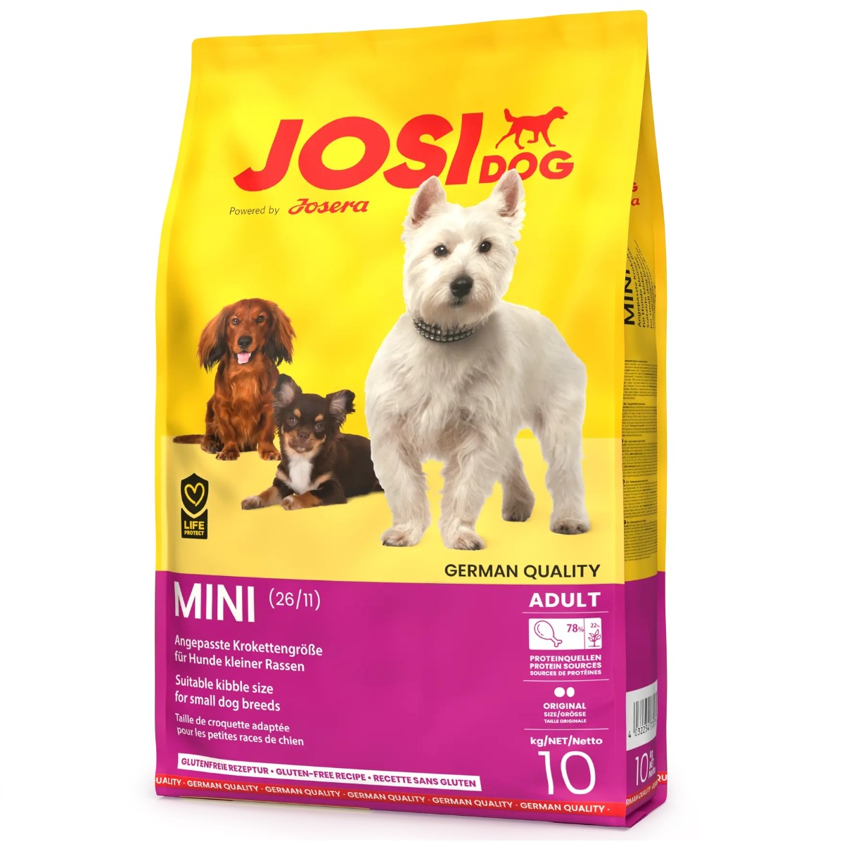 JOSIDOG Adult Mini – Hrană Uscată fără Gluten pentru Câini Adulți de Talie Mică, 10 kg